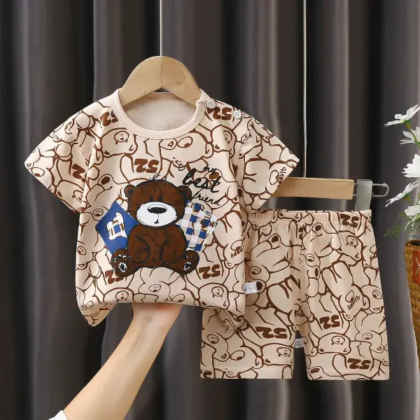 Summer Cotton Childrens Clothing Sleeve Set for Kids - style 8 / 3T