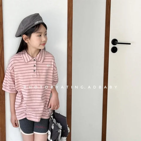 Summer Cotton T-Shirts for Kids – Striped Girls Tops & Boys Polo Shirts (1–6 Years)