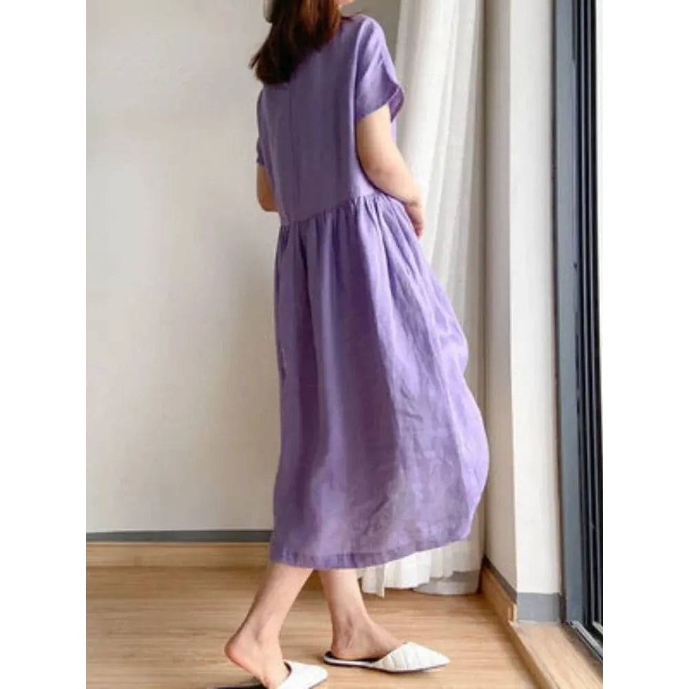 Summer Dress – Comfortable A-Line Midi Dress for Women