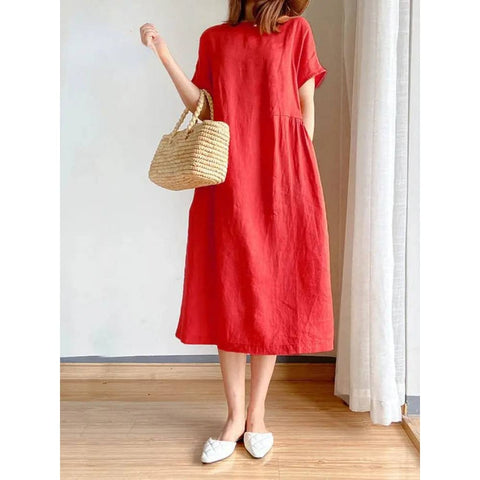 Summer Dress – Comfortable A-Line Midi Dress for Women