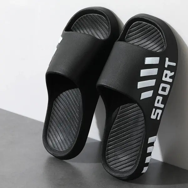Men Summer Fashion Slippers and Non Slip Indoor Outdoor Sandals - black / 44-45 / China Mainland