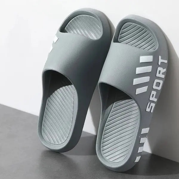 Men Summer Fashion Slippers and Non Slip Indoor Outdoor Sandals - gray / 40-41 / China Mainland