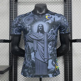 Summer Football Training Top Brazil Special Edition Jesus Black Grey Football Jersey Adult Children Outdoor