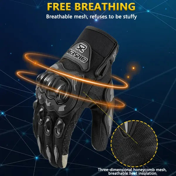 Summer Full Finger Motorcycle Gloves Breathable Touch Screen Racing