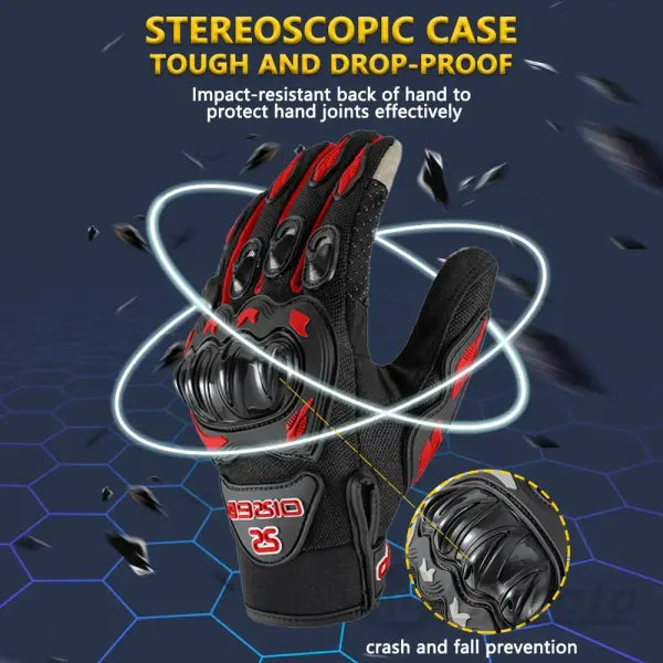 Summer Full Finger Motorcycle Gloves Breathable Touch Screen Racing
