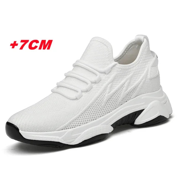 Summer Men Elevator Shoes - Breathable Mesh Height Increase Sneakers - Himpall