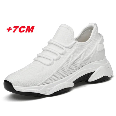 Summer Men Elevator Shoes - Breathable Mesh Height Increase Sneakers - Himpall