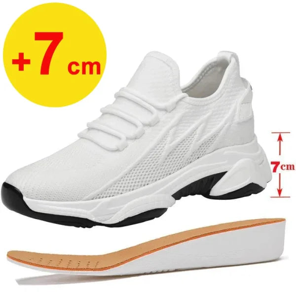 Summer Men Elevator Shoes - Breathable Mesh Height Increase Sneakers - Himpall