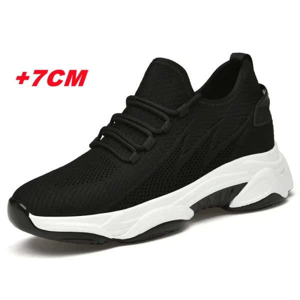 Summer Men Elevator Shoes - Breathable Mesh Height Increase Sneakers - Himpall