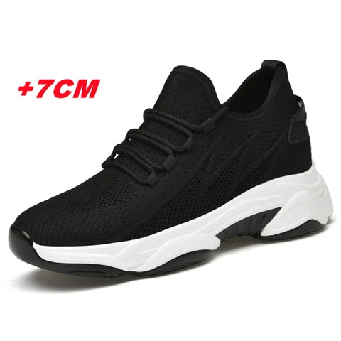 Summer Men Elevator Shoes - Breathable Mesh Height Increase Sneakers - Himpall