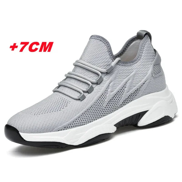 Summer Men Elevator Shoes - Breathable Mesh Height Increase Sneakers - Himpall