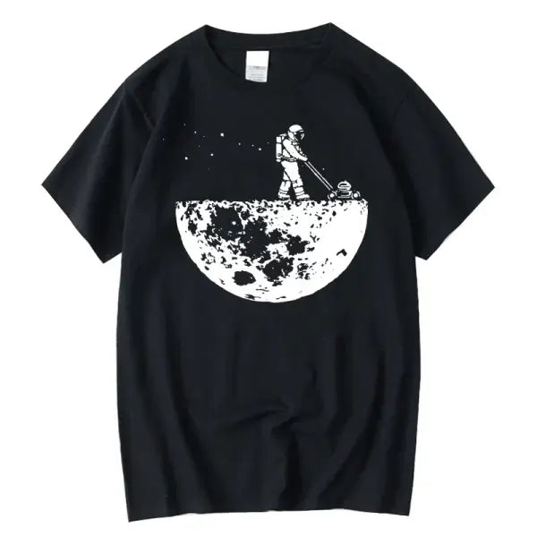 Summer Men T-shirt High Quality 100% Funny Cotton Lunar Cleaner Printing Casual Cool Loose O-neck Male Soft Tshirt Hip