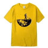 Summer Men T-shirt High Quality 100% Funny Cotton Lunar Cleaner Printing Casual Cool Loose O-neck Male Soft Tshirt Hip