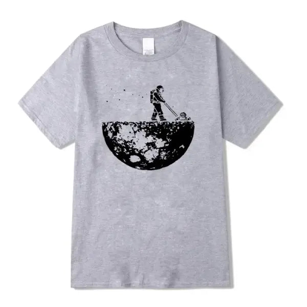 Summer Men T-shirt High Quality 100% Funny Cotton Lunar Cleaner Printing Casual Cool Loose O-neck Male Soft Tshirt Hip