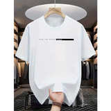 Men’s Cotton Letter Print T-Shirt with Product Care Instructions