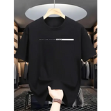Men’s Cotton Letter Print T-Shirt with Product Care Instructions