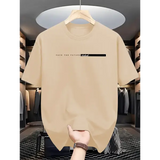 Men Cotton Casual Loose Fit Breathable Short Sleeve T Shirt