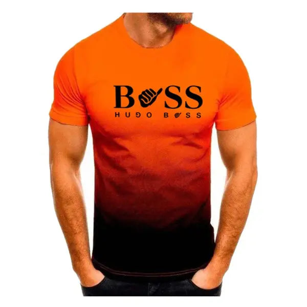 Summer Brand Print Short Sleeve Gym T-Shirt for Men - BT-451 / XXL