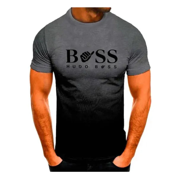 Summer Brand Print Short Sleeve Gym T-Shirt for Men - BT-458 / S