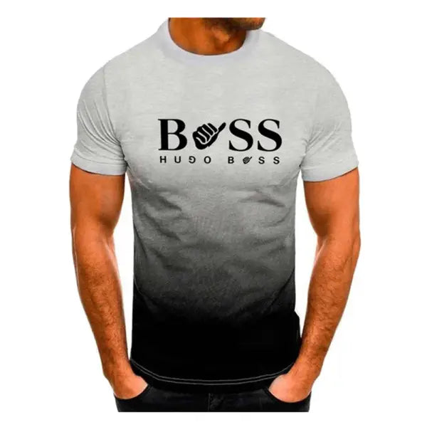 Summer Brand Print Short Sleeve Gym T-Shirt for Men - BT-457 / S
