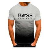 Summer Brand Print Short Sleeve Gym T-Shirt for Men - BT-457 / S