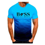 Summer Brand Print Short Sleeve Gym T-Shirt for Men - BT-453 / XXXL