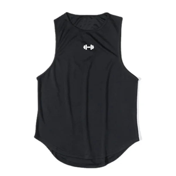 Summer Men’s Gym Tank Top - Quick-Drying Bodybuilding Sleeveless Shirt - XXL / black