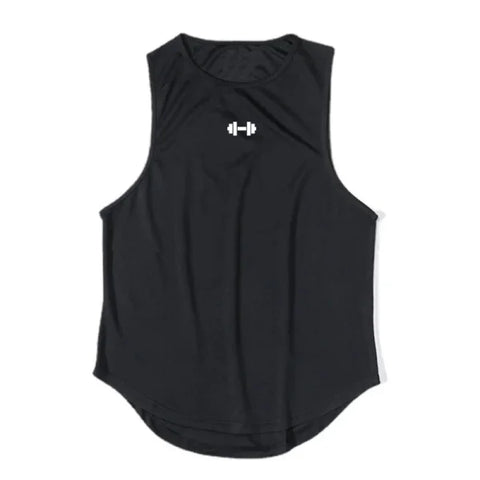 Summer Men’s Gym Tank Top - Quick-Drying Bodybuilding Sleeveless Shirt - XXL / black