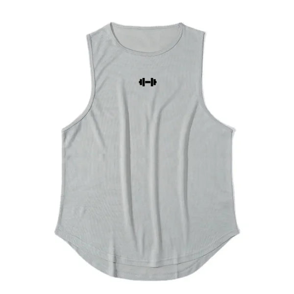 Summer Men’s Gym Tank Top - Quick-Drying Bodybuilding Sleeveless Shirt - XXL / gray