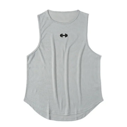 Summer Men’s Gym Tank Top - Quick-Drying Bodybuilding Sleeveless Shirt - XXL / gray