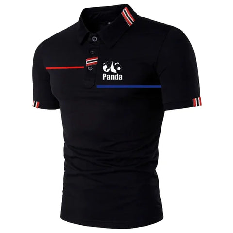 Summer Men’s Polo Shirt – Casual Short Sleeve Golf Top - black / S