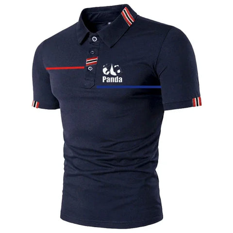 Summer Men’s Polo Shirt – Casual Short Sleeve Golf Top - Navy Blue / XXL