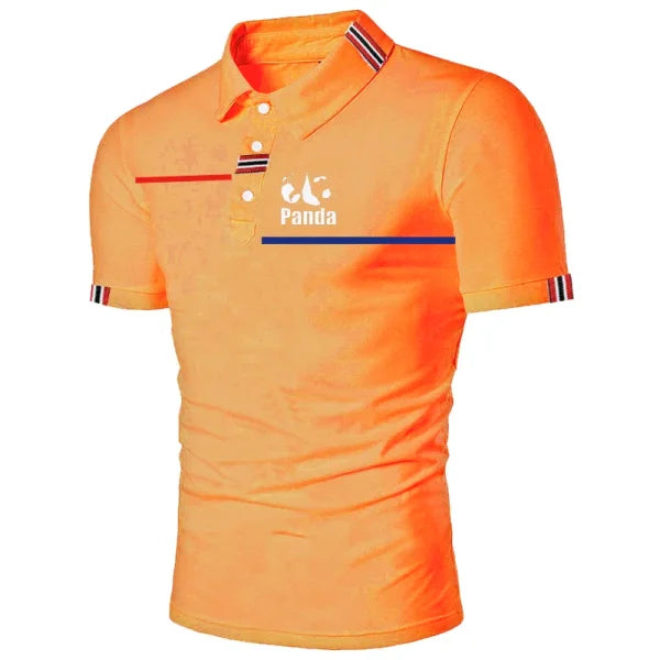 Summer Men’s Polo Shirt – Casual Short Sleeve Golf Top - Orange / XXL