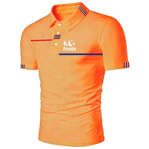 Summer Men’s Polo Shirt – Casual Short Sleeve Golf Top - Orange / XXL