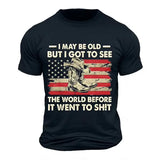 Summer Men’s Retro Flag Printed T-shirt 3D Skull Round Neck Short Sleeve Casual Breathable Men’s Large Size T Shirt Hot