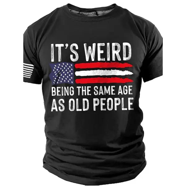 Summer Men’s Retro Flag Printed T-shirt 3D Skull Round Neck Short Sleeve Casual Breathable Men’s Large Size T Shirt Hot