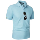 Summer Mens Short Sleeve Polyester Knit Shirt with Machine Wash Care