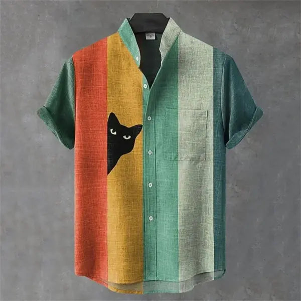 Octopus pattern sleeve shirt for men (flax bamboo fiber) – casual Hawaiian style - HE756 / XXXL