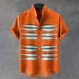 Octopus pattern sleeve shirt for men (flax bamboo fiber) – casual Hawaiian style - HE753 / 4XL