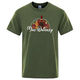 Men Summer Cotton Casual O Neck Pull On Closure Knit T Shirt - Army green-2018864 / S