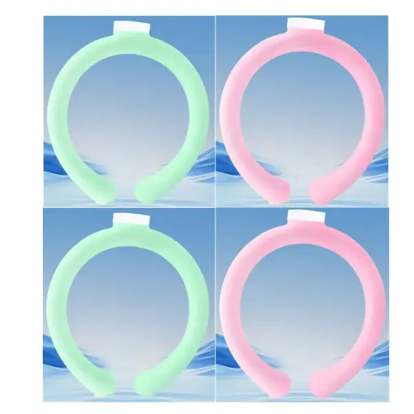 Summer Neck Cooling Ring PCM Material Outdoor Fitness Accessory - O62 green Pink 4pcs