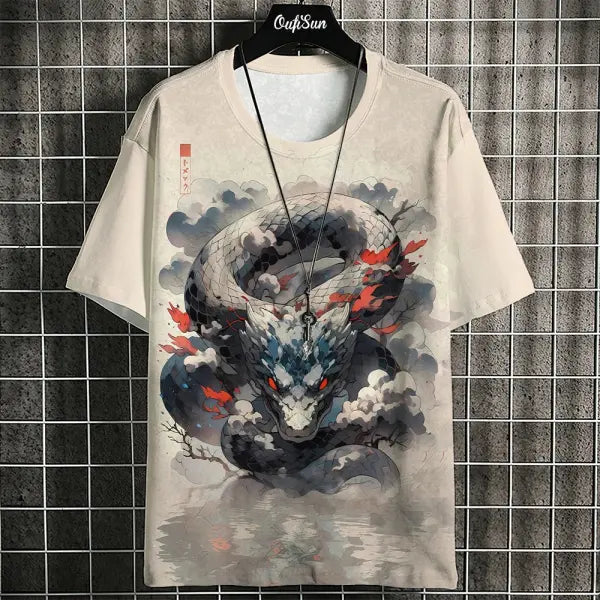 Men’s Harajuku Animal Print T-Shirt - Summer Oversized Streetwear Fashion Graphic Tee