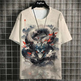 Men’s Harajuku Animal Print T-Shirt - Summer Oversized Streetwear Fashion Graphic Tee