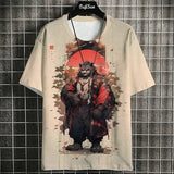 Men’s Harajuku Animal Print T-Shirt - Summer Oversized Streetwear Fashion Graphic Tee