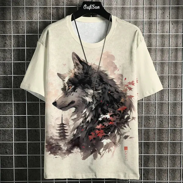 Men’s Harajuku Animal Print T-Shirt - Summer Oversized Streetwear Fashion Graphic Tee