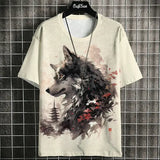 Men’s Harajuku Animal Print T-Shirt - Summer Oversized Streetwear Fashion Graphic Tee