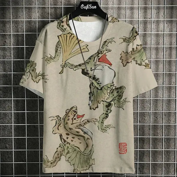 Men’s Harajuku Animal Print T-Shirt - Summer Oversized Streetwear Fashion Graphic Tee - C01-MY10187 / 5XL