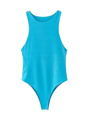 Summer Solid Sexy Bodycon Bodysuits: 4 Colors Slim Fit Casual Chic Lady Club Playsuits