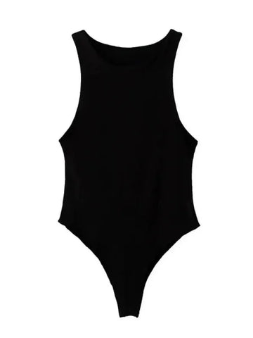 Summer Solid Sexy Bodycon Bodysuits: 4 Colors Slim Fit Casual Chic Lady Club Playsuits - Black / L