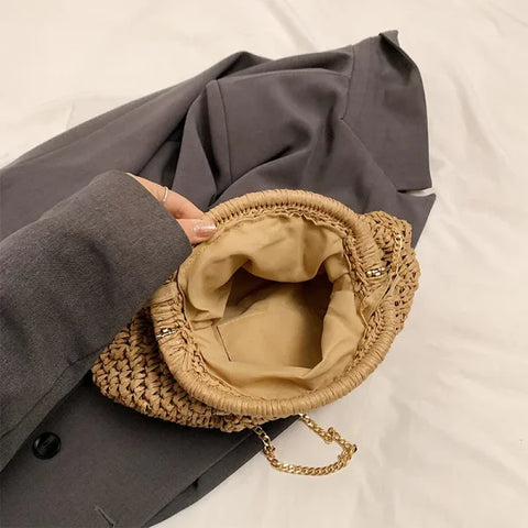 Summer Straw Weaving Crossbody Bag – Women's Casual Shell Purse - Himpall